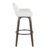 Daniella - Contemporary Fixed Height Barstool With Swivel & Round Footrest (Set of 2) - Walnut / White - Image 3
