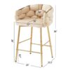 Modern Counter Stools (Set of 2) Counter Stools With Iron Frame, Soft Back And Cushion, Footrest, Suitable For Kitchen - Beige - Image 3