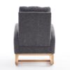 Accent Rocking Chair With Footrest High Back Rubber Wood Rocking Legs Bedroom Living Space - Gray - Image 8
