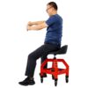 Pneumatic 360 Degree Swivel Stool, Mechanics Rolling Creeper Seat, Heavy Duty Rolling Mechanics Stool, Shop Stool With Casters - Red / Black - Image 7