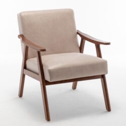 Accent Chair, Classic Mid Century Modern For Extra Seating - Light Camel