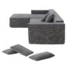 2 Pices Free Combination Minimalist Style Modular Sectional, Wrinkle Resistant Couch Set L Shaped Compressed Sofa For Living Room - Gray - Image 12