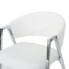 Modern Bar Stools With Low Back And Arms And Durable Metal Frame (Set of 2) - Ivory - Image 13