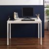 Harry - Contemporary Wood And Metal Computer Desk With Heat Resistant Surface - Ivory - Image 5