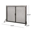 Samantha - Iron Fireplace Screen Fine Mesh 2 Door Design - Black / Gold - Image 7