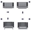 Full Size Murphy Bed With Shelves, Drawers And USB Ports - Gray - Image 14