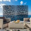 Outdoor / Indoor Privacy Screen Metal Privacy Screen, Freestanding Decorative Privacy Screen For Deck Balcony - Black - Image 2