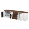 Modern Minimalist TV Stand For TVs Up To 80", Entertainment Center With 3 Drawers And 1 Shelf, Metal Handles And 2 Cabinets For Living Room - White - Image 14