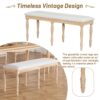 Topmax - 6 Piece Vintage Traditional Extendable Dining Table Set With Removable Leaf, Upholstered Dining Bench And 4 Chairs For 6 - Natural - Image 4