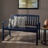 Farmhouse Style Loja Bench Indoor / Outdoor Acacia Wood - Blue - Image 4