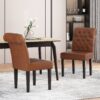 Broxton - Tuft Dining Rolltop Chair (Set of 2), Contemporary Design - Light Brown - Image 2