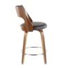 Cecina - Mid-Century Modern Counter Stool With Swivel (Set of 2) - Walnut / Brown - Image 4
