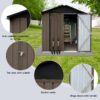 4FtX6Ft Out Storage Sheds Apex Roof - Brown / Black - Image 5