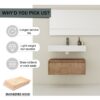 Wall Mounted Bathroom Vanity With Resin Sink And Soft Close Drawer In Imitative - Imitative Oak - Image 7