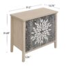 2 Door Carved Storage Cabinet With Adjustable Shelf, Accent Furniture For Living Room, Hallway, Kitchen - Black / Natural - Image 5