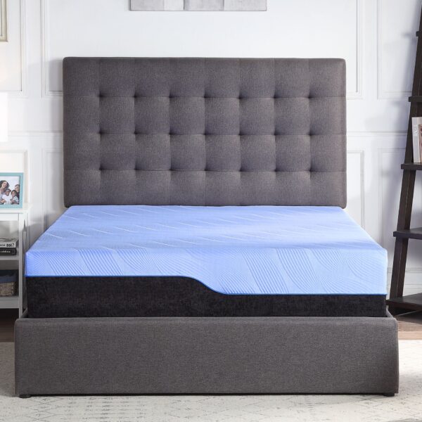Refresh - 12" Twin Size Hybrid Cooling Fast Responding Latex Foam And Coil Mattress - Blue