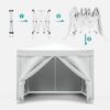 10'X10' Folding Canopy With 4 Removable Sidewalls Outdoor Event Shelter UPF 50+ Gazebo Portable Tents For Parties Beach Camping Wedding Ez Pop Up Canopy 4 Pieces Weight Bag + Carry Bag - White - Image 9