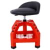 Pneumatic 360 Degree Swivel Stool, Mechanics Rolling Creeper Seat, Heavy Duty Rolling Mechanics Stool, Shop Stool With Casters - Red / Black - Image 3