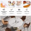 53.15" Modern Artificial Stone Round Carbon Steel Base Dining Table, Can Accommodate 6 People - White - Image 6