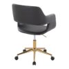 Margarite - Contemporary Task Chair - Gold / Black - Image 3