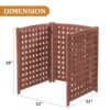 Air Conditioner Fence Screen Outside, Cedar Privacy Fence 3 Panels To Hide Ac & Trash Enclosure - Brown - Image 2
