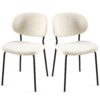 Boucle Dining Chairs, Dining Chairs With Metal Legs For Dining Room, Kitchen, Living Room (Set of 2) - Beige - Image 4