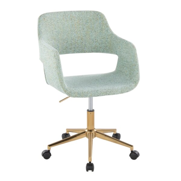 Margarite - Contemporary Task Chair - Gold / Light Green
