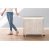 Laundry Hamper With Lid PE Rattan Powder Coating Frame Clothes Hampers With 2 Removable Bags, Wheels, 160L - Gray - Image 44