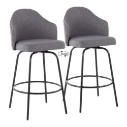 Ahoy - Contemporary Fixed Height Counter Stool (Set of 2) - Black / Gray