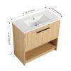 Modern Bathroom Vanity With Ceramic Sink And Soft Closing Doors, 36" Freestanding Cabinet - Oak - Image 4