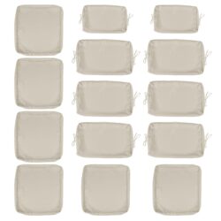 14 Pack Cushion Covers For 7 Piece Wicker Rattan Sectional Sofa (6 Seater), Outdoor Seat And Back Slipcovers With Zippers - Beige