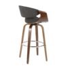 Curvini - Mid-Century Modern Barstool (Set of 2) - Walnut / Charcoal - Image 4