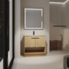 Modern Bathroom Vanity With Ceramic Sink And Soft Closing Doors, 36" Freestanding Cabinet - Oak - Image 6