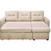 Convertible L Shaped Sectional Sleeper Sofa Bed, Saving Pull Out Couch - Beige - Image 2