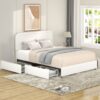 Liv - Queen Upholstered Platform Bed With Patented 4 Drawers Storage - Ivory Boucle - Image 6