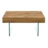 Style Square Coffee Table With Tempered Glass Legs Density Board Sticker - Natural Wood / Transparent - Image 8