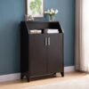 Modern Shoe / Storage Cabinet Two Door With 4 Shelves - Red Cocoa - Image 2