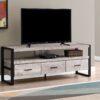 TV Stand, Console, Media Entertainment Center, Storage Drawers, Elegant Design - Taupe - Image 10