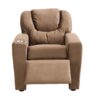 Kids Recliner Chair, Kids Upholstered Couch With One Cup Holder, Toddlers Recliner With Headrest And Footrest - Brown - Image 8