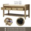 Shoe Rack With Cushioned Seat And Drawers Multipurpose Entryway Storage Bench Wash - Gray Wash - Image 3