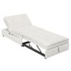 4 In 1 Sofa Bed, Chair Bed, Multi - Function Folding Ottoman Bed With Storage Pocket And USB Port For Small Room Apartment, Living Room, Bedroom, Hallway - White - Image 13