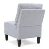 Comfy 5 Pieces L Shaped Sofa With Wooden Legs, Modern Side Chairs For Living Room - Light Gray - Image 5
