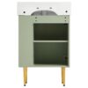 Bathroom Vanity, Combo Cabinet, Bathroom Storage Cabinet, Single Ceramic Sink, Right Side Storage - Green - Image 16