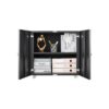 Office Furniture Copier Cabinet, 2 Door Steel Copier Stand, Mobile Pedestal File Printer Stand - Black - Image 6