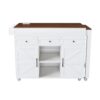 Modern Kitchen Island With Extendable Dining Table & Power Outlet - White - Image 14