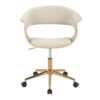 Vintage Mod - Mid-Century Modern Office Chair - Gold / Zebra / Cream - Image 5