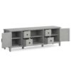 Connaught - Wide TV Stand - Fog Gray - Image 3