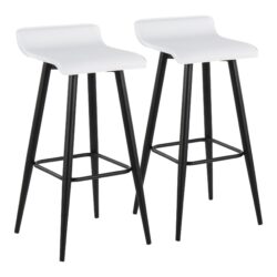Ale - Contemporary Fixed Height Bar Stool (Set of 2) - Black / White