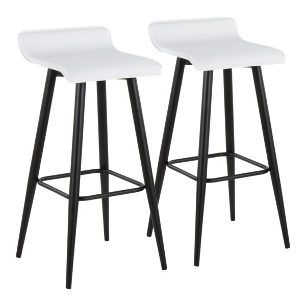 Ale - Contemporary Fixed Height Bar Stool (Set of 2) - Black / White