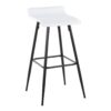 Ale - Contemporary Fixed Height Bar Stool (Set of 2) - White / Black - Image 2